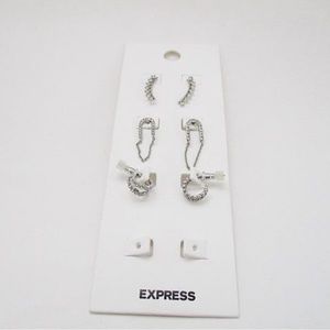 NWT Express Earrings 3 Pairs Silver Tone